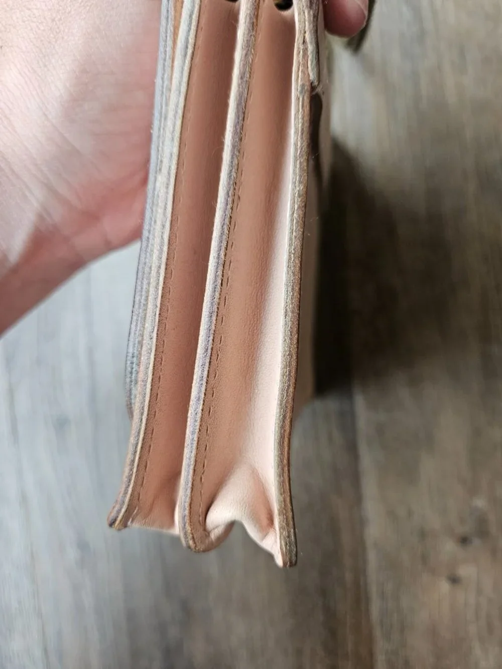 Madewell pale pink peach mini leather adjustable strap shoulder crossbody purse